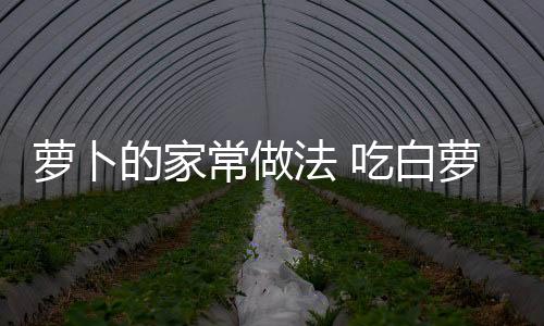 萝卜的家常做法 吃白萝卜的7大禁忌